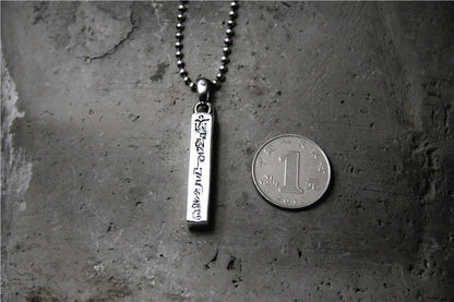 S925 Sterling Silver Sanskrit Six Character Mantra Pendant - Touch Bling