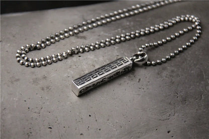 S925 Sterling Silver Sanskrit Six Character Mantra Pendant - Touch Bling