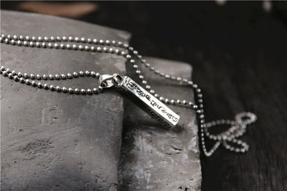 S925 Sterling Silver Sanskrit Six Character Mantra Pendant - Touch Bling