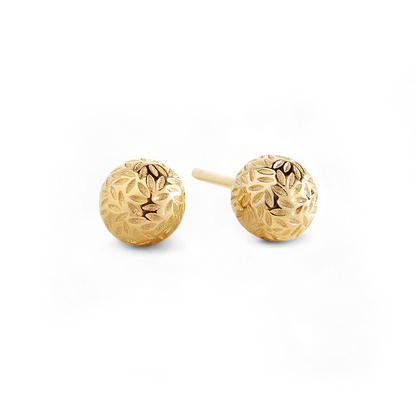 Textured Gold Ball Studs