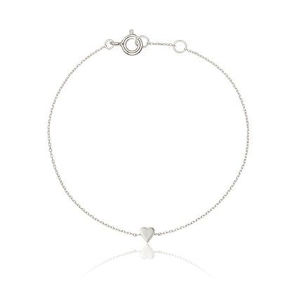Armband aus massivem Weißgold mit winzigem Herz