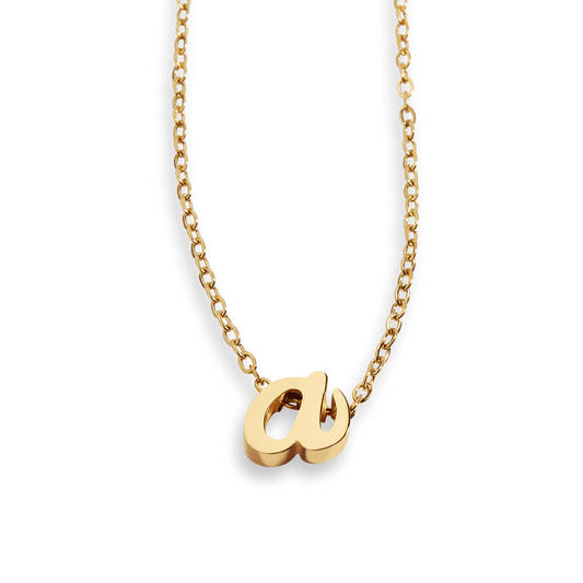 Tiny Initial Script Necklace