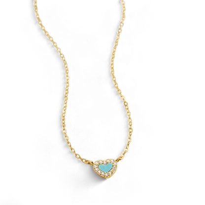Tiny Turquoise Heart Choker