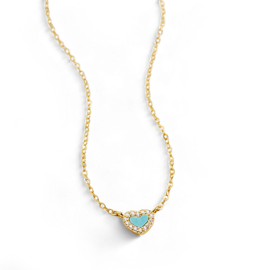 Tiny Turquoise Heart Choker