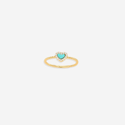 Tiny Gemstone Heart Ring