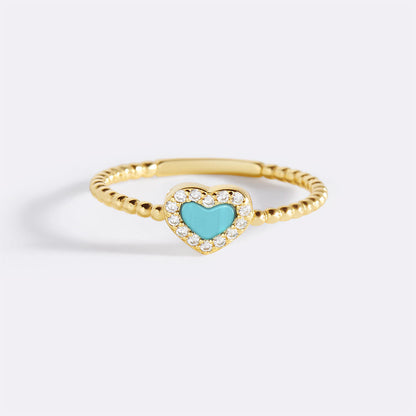 Tiny Gemstone Heart Ring