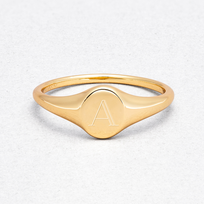 Gold Small Personalised Signet Ring