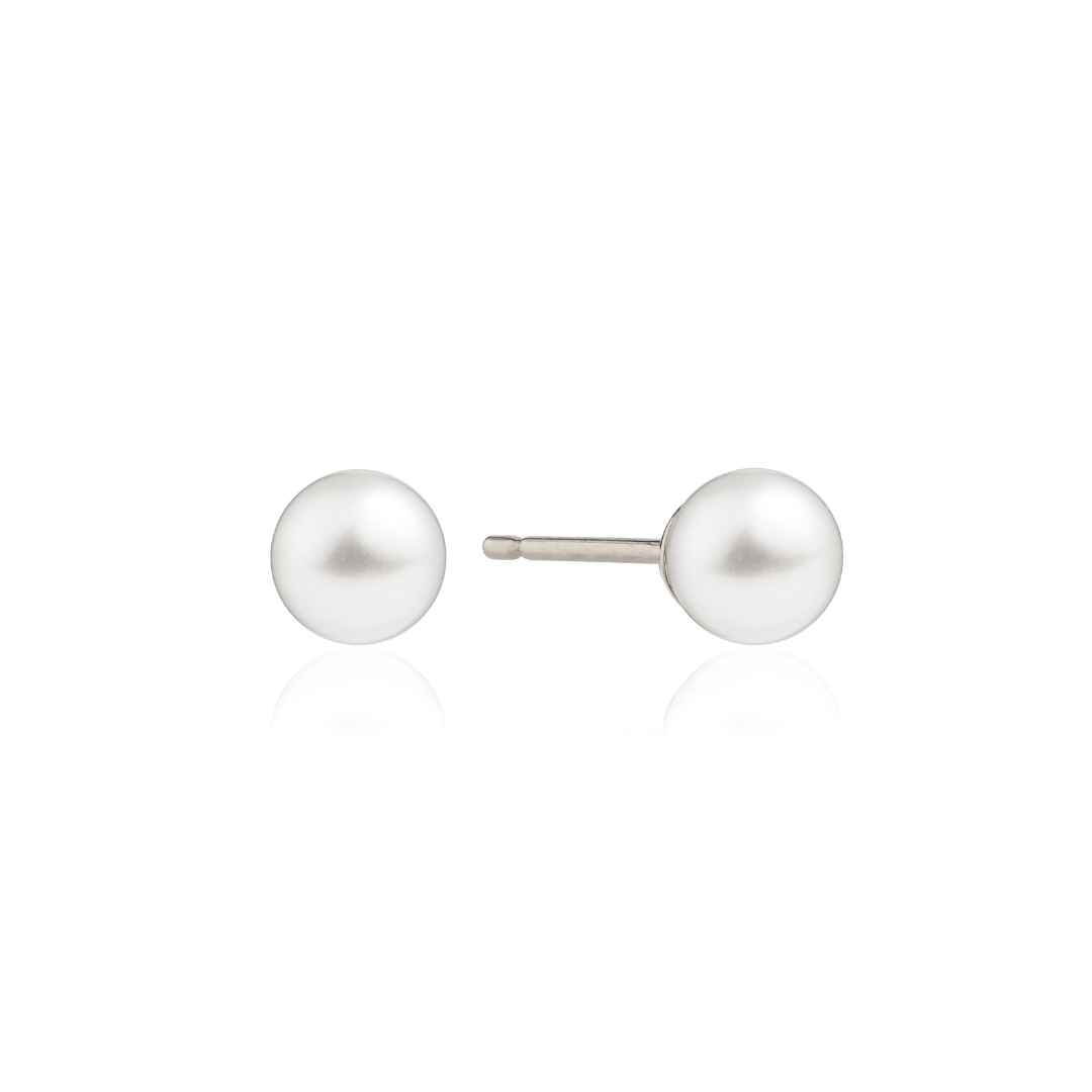 Pendientes de plata con una sola perla