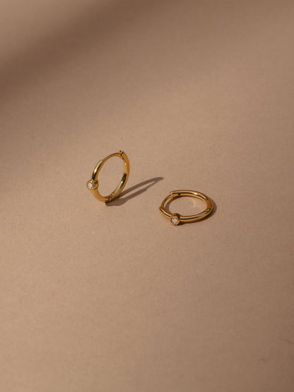 Solo Diamond Vermeil Huggies