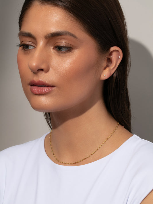 Vermeil-Halskette mit verdrehter Kette