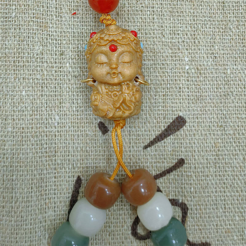 Buddha Stones 108 Mala-Perlen Farbverlauf Bodhi Seed Grüne Tara Buddha Gravur Peace Harmony Armband