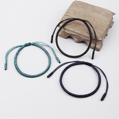 Pulsera tibetana de 3 piezas con nudo King Kong y amuleto de fuerza hecho a mano