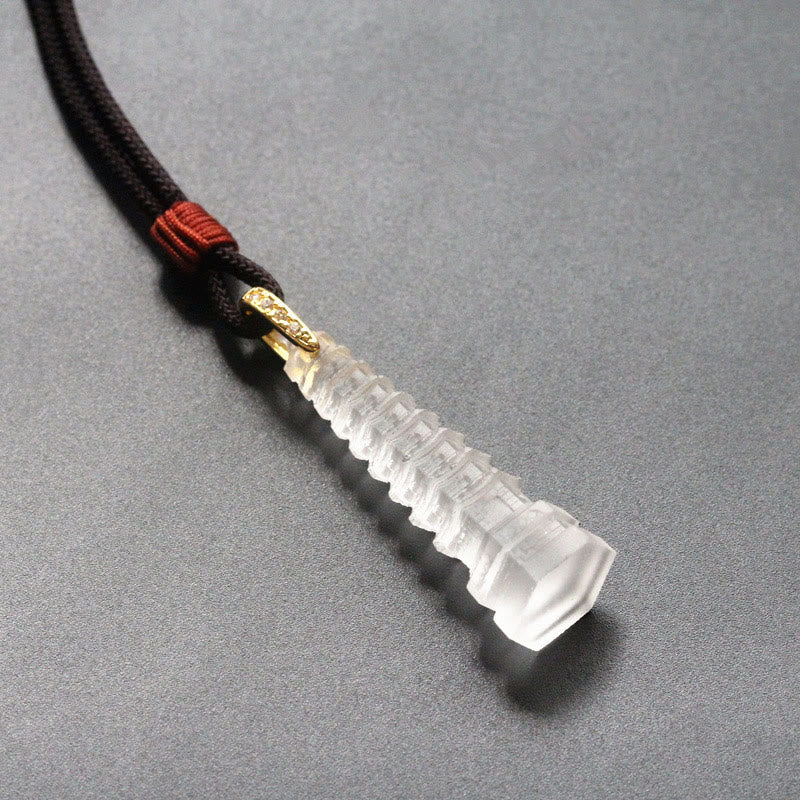 Collar de la sabiduría de la antigua pagoda Liuli con piedras de Buda 