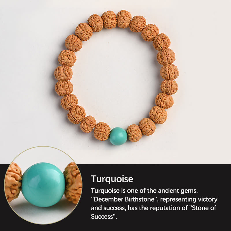 Buddha-Steine ​​Tibet Rudraksha Bodhi Samen Reichtum Glücksbringer Armband