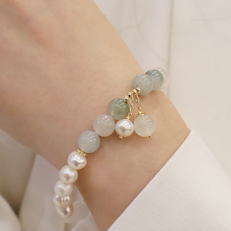 Buddha Stones Armband mit natürlicher Jadeperle und heilender Aufrichtigkeit 