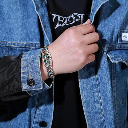 Pulsera giratoria con cuentas Dzi tibetanas de nueve ojos con piedras de Buda, Om Mani Padme Hum y protección turquesa