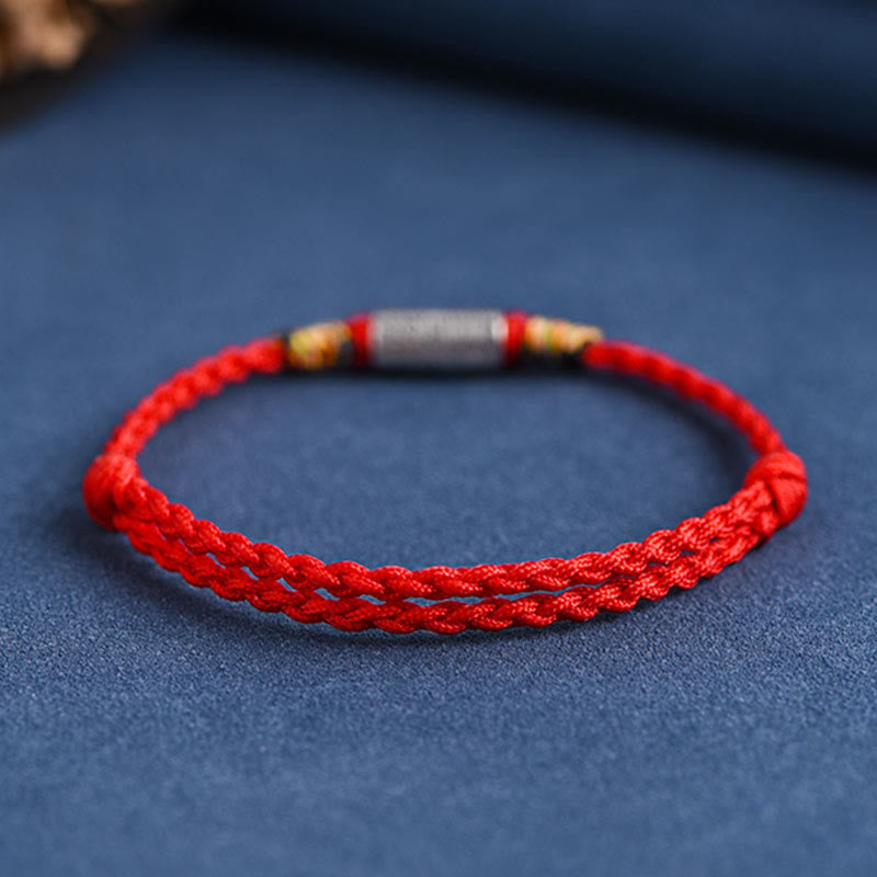Pulsera tobillera de protección y fuerza con diseño "Todo va bien" de Buddha Stones, hecha a mano en plata de ley 925. 