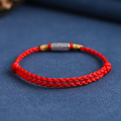 Pulsera tobillera de protección y fuerza con diseño "Todo va bien" de Buddha Stones, hecha a mano en plata de ley 925. 