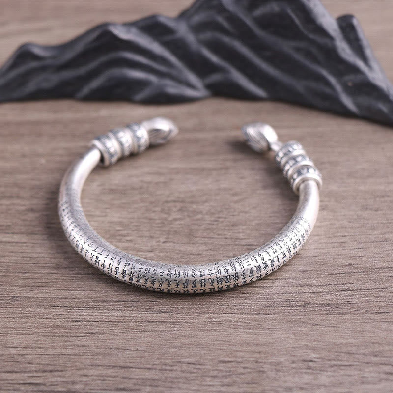 Pulsera de plata de ley 999 con piedras de Buda, corazón, Sutra, Om Mani Padme Hum, paz y pureza grabadas