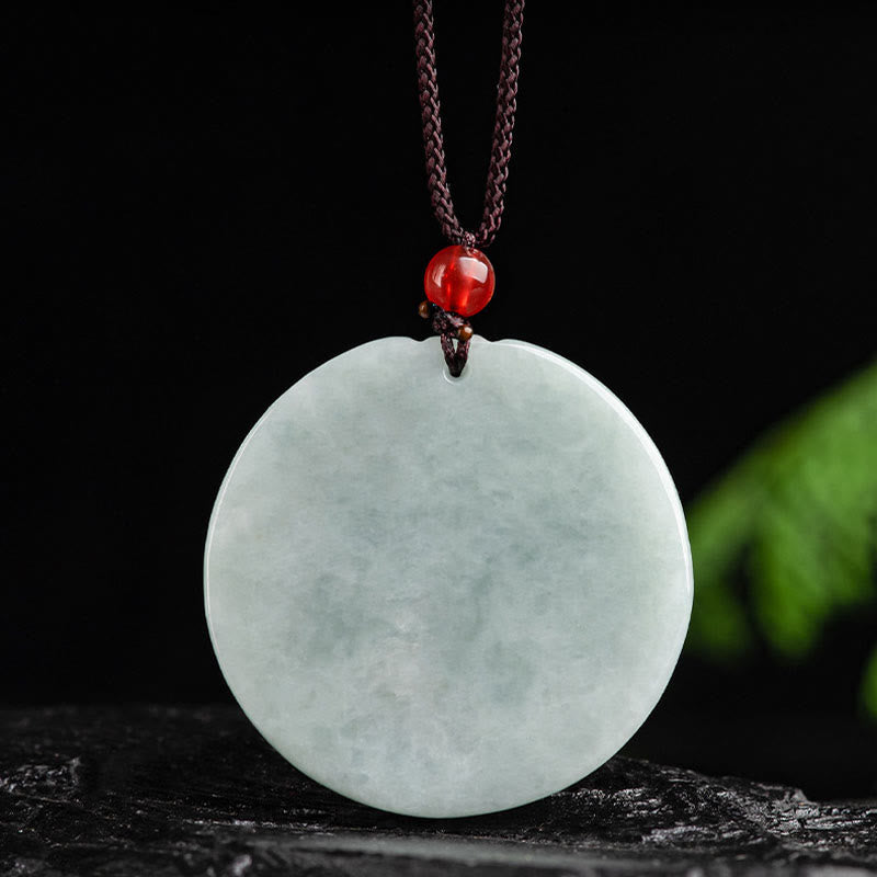 Colgante de prosperidad con flor de loto de jade natural tallada con piedras de Buda