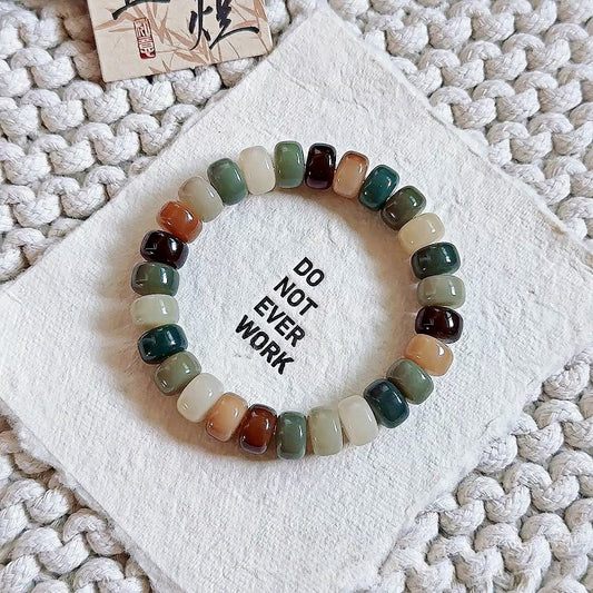 11mm Thin Slice Multi-Treasure Bodhi Bead Bracelet (Available in Multiple Colors) - Touch Bling