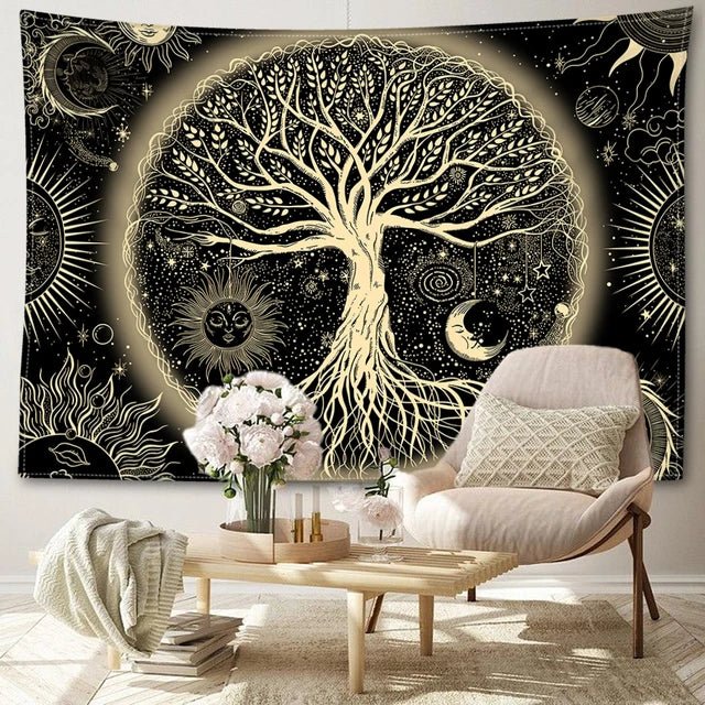 Abstract Galaxy Tree of Life Tapestry