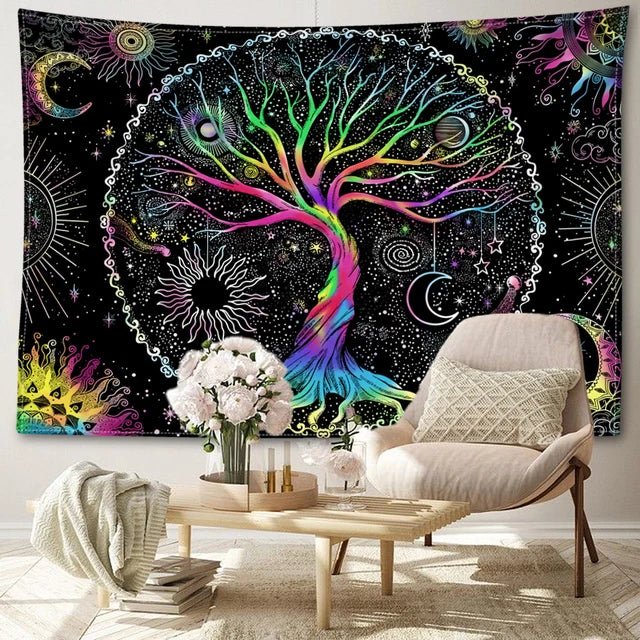 Abstract Galaxy Tree of Life Tapestry