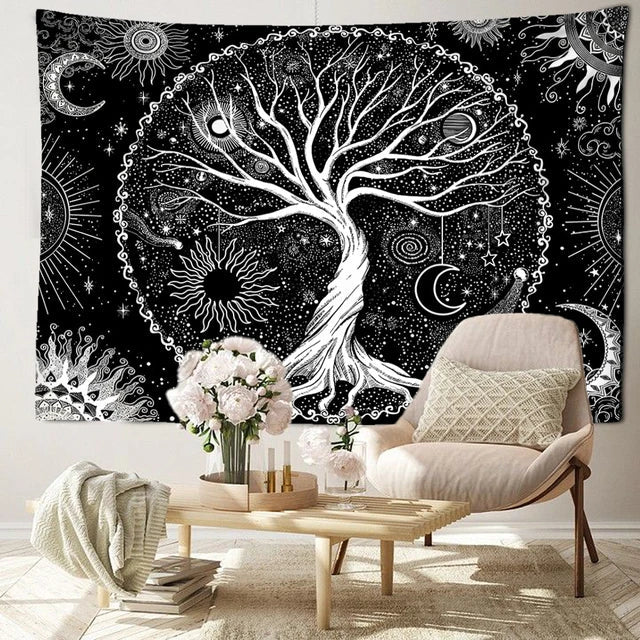 Abstract Galaxy Tree of Life Tapestry
