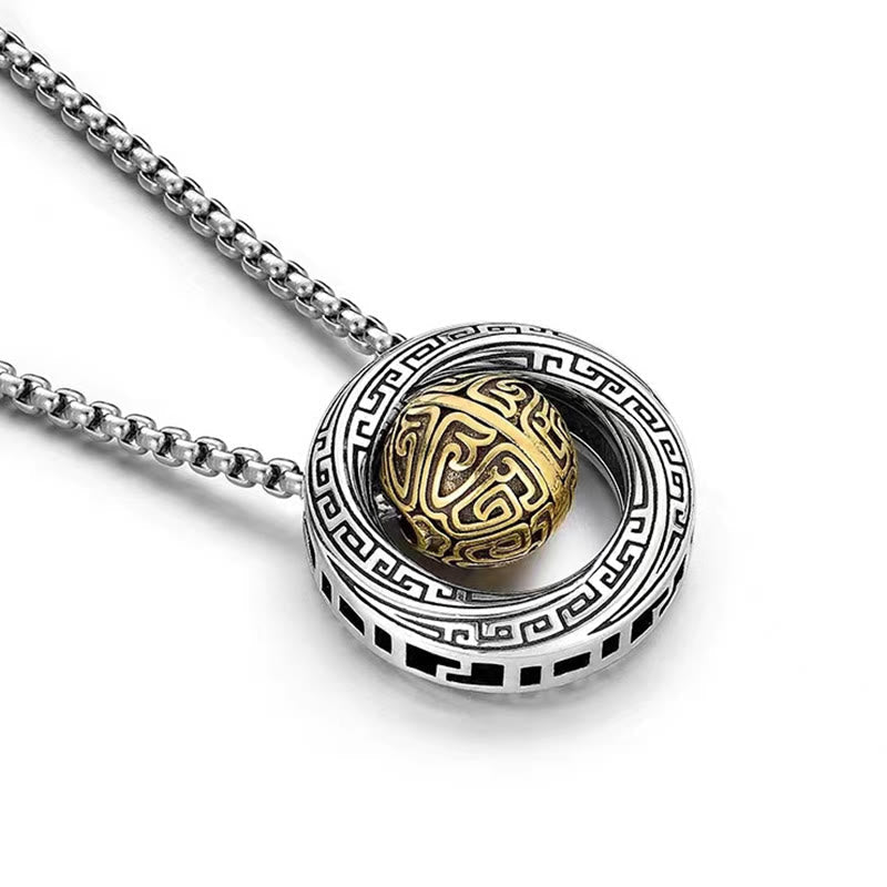 Collar con colgante de cobre con cuentas de la suerte de Mobius y piedras de Buda