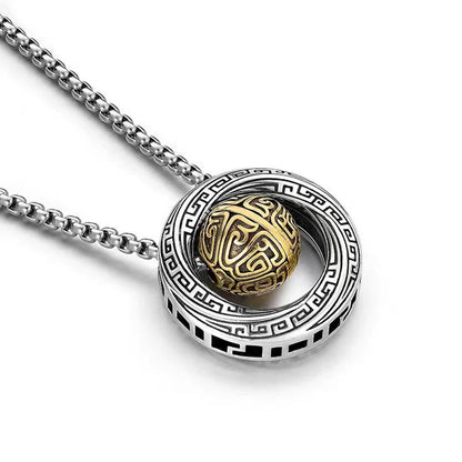 Collar con colgante de cobre con cuentas de la suerte de Mobius y piedras de Buda