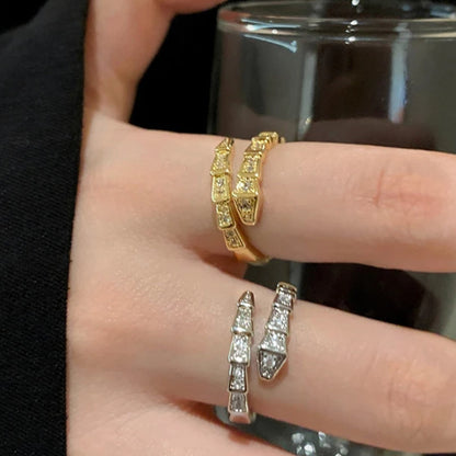 Adjustable Zircon Serpent Ring