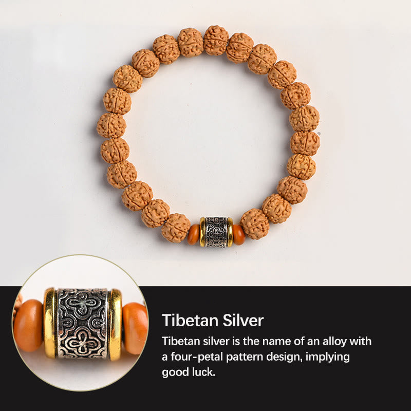 Buddha-Steine ​​Tibet Rudraksha Bodhi Samen Reichtum Glücksbringer Armband