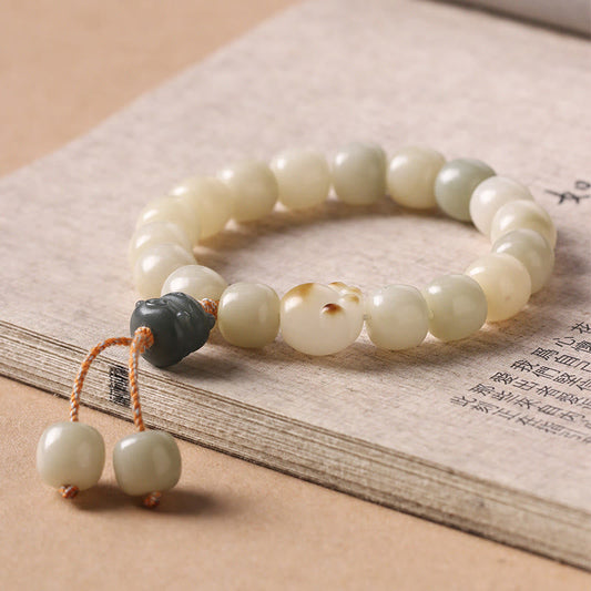 Pulsera de la paz con semillas de bodhi y pata de gato de la suerte con piedras de Buda