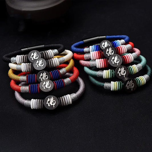 Buddha Stones Buddha Charakter Ebenholz Handgefertigtes Seilarmband 