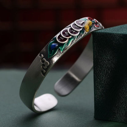 Buddha-Steine ​​Feng Shui Fünf Kaiser Münzen Erdnuss Reichtum Armband Armreif 
