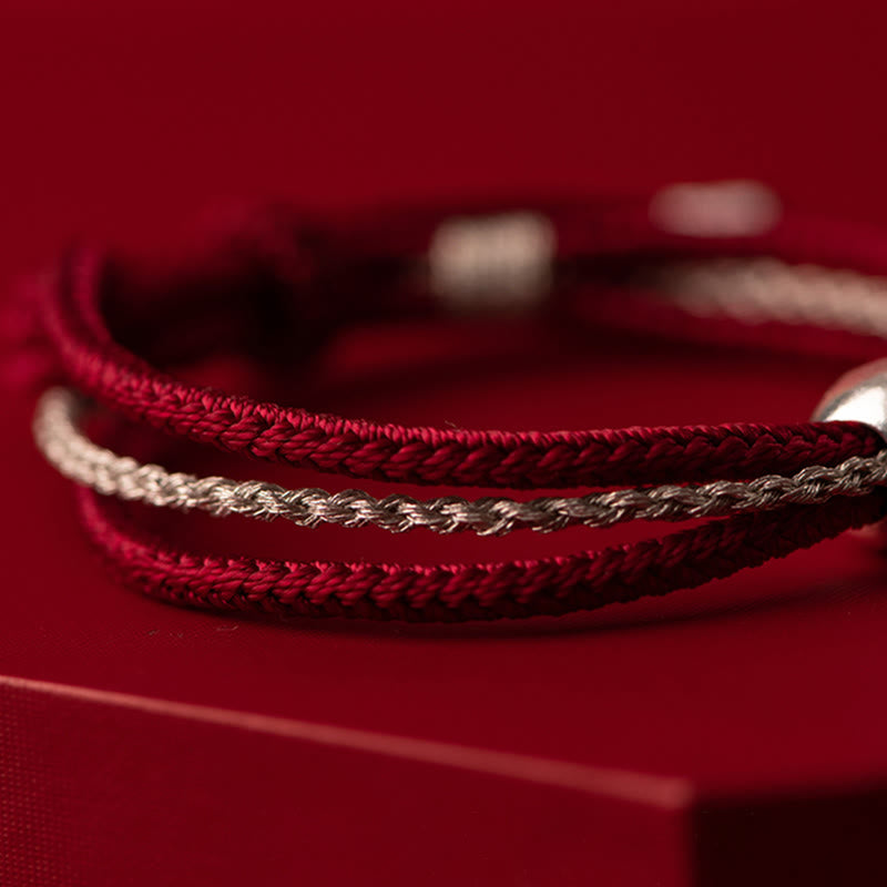 Pulsera de cuerda con piedras de Buda en plata de ley 925, con la diosa de la riqueza y la suerte del zakiram tibetano.