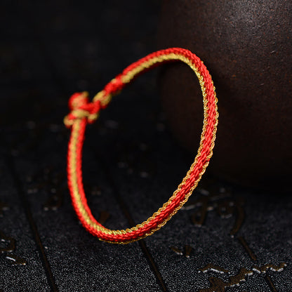 Pulsera de nudo de la paz de ocho hilos hecha a mano con cuerda bicolor de piedras de Buda