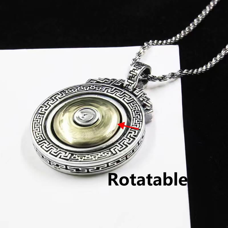Collar con colgante de piedra de Buda tibetano Om Mani Padme Hum, doble dorje, vajra, giratorio, pureza y paz. 