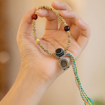 Pulsera tibetana de Rudraksha Bodhi con piedras de Buda y semillas de Bodhi.