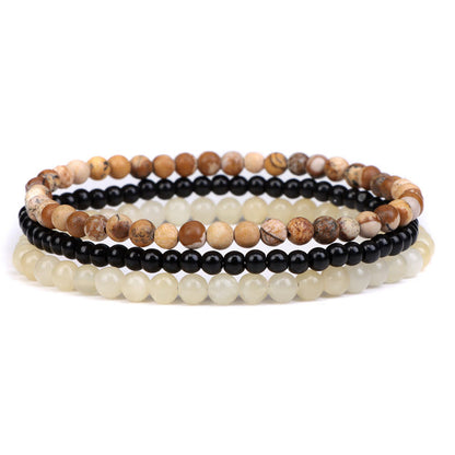 Pulsera espiritual de paz interior con piedras de cristal natural de 3 piezas de Buddha Stones