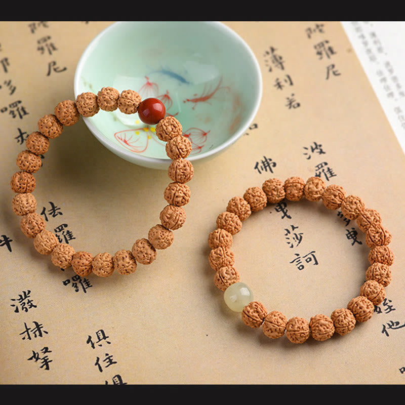 Buddha-Steine ​​Tibet Rudraksha Bodhi Samen Reichtum Glücksbringer Armband