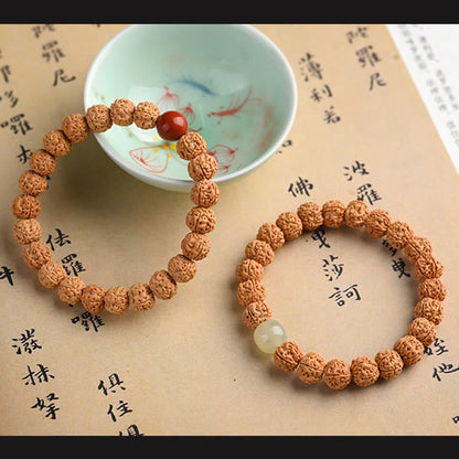 Buddha-Steine ​​Tibet Rudraksha Bodhi Samen Reichtum Glücksbringer Armband