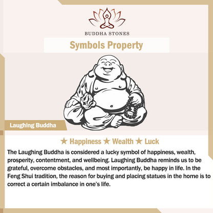 Buddha Stones Small Leaf Red Sandalwood Laughing Buddha God of Wealth Protection Bracelet