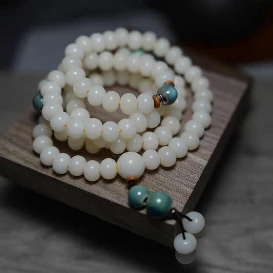 Pulsera de 108 cuentas de Mala Bodhi con piedras de Buda que alejan los malos espíritus.