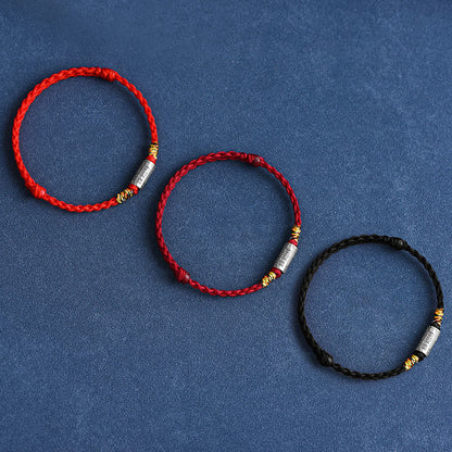 Pulsera tobillera de protección y fuerza con diseño "Todo va bien" de Buddha Stones, hecha a mano en plata de ley 925. 