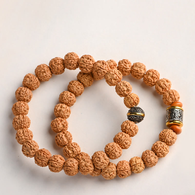 Buddha-Steine ​​Tibet Rudraksha Bodhi Samen Reichtum Glücksbringer Armband