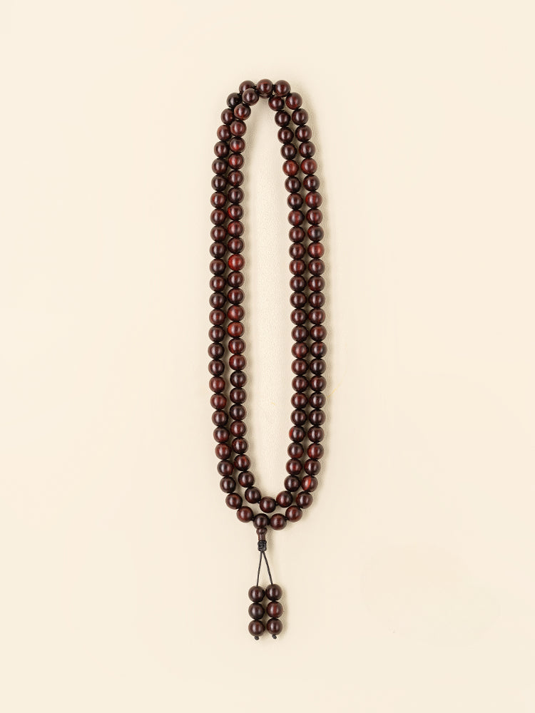 8 mm afrikanisches kleines Blatt, rotes Sandelholz, 108 Perlen, Mala