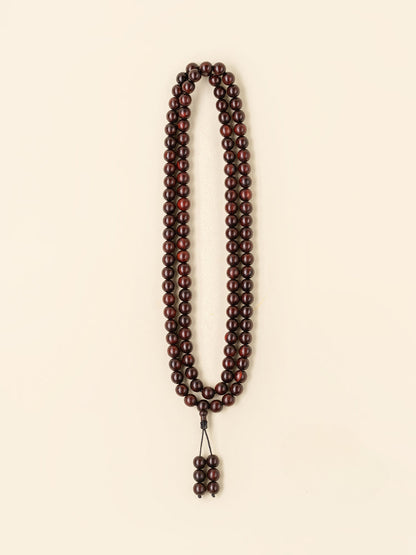 8 mm afrikanisches kleines Blatt, rotes Sandelholz, 108 Perlen, Mala