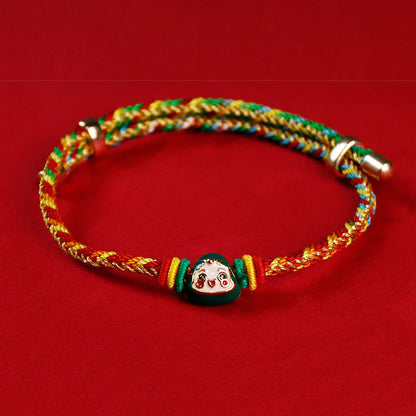 Buddha-Steine, buntes Seil, Zongzi-Muster, Fu-Charakter, Glück, handgefertigtes Armband 