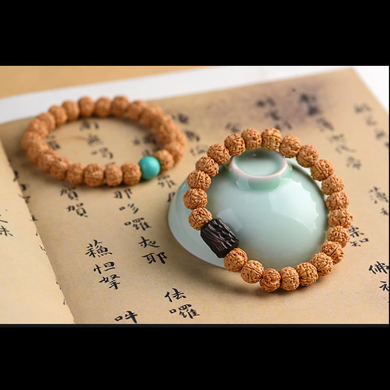 Buddha-Steine ​​Tibet Rudraksha Bodhi Samen Reichtum Glücksbringer Armband